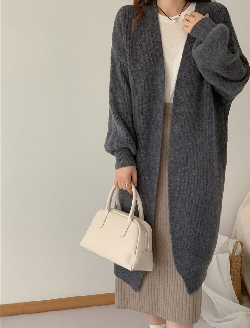 Knitted lazy long tender Korean style coat for women
