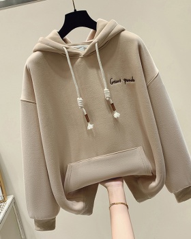Lovely tops plus velvet hoodie for women