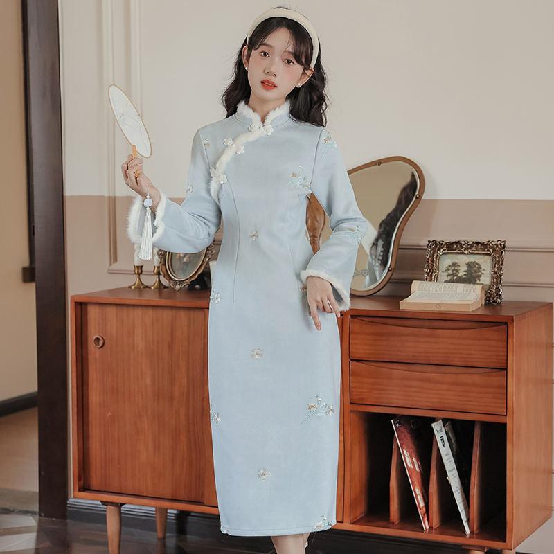 Chinese style cheongsam temperament dress for women