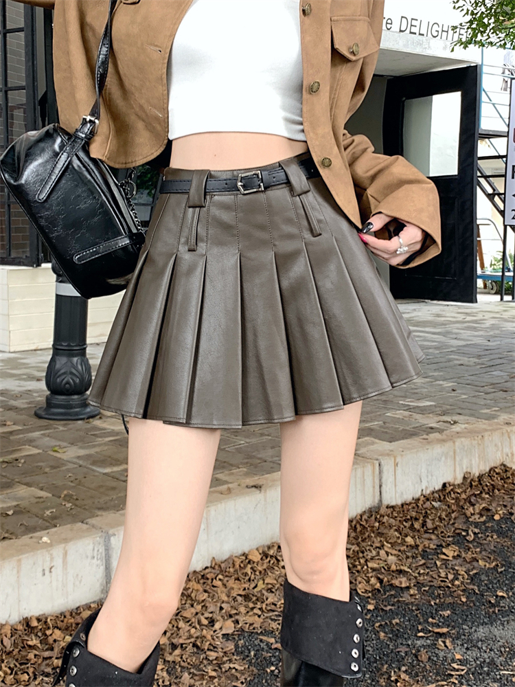 Slim short skirt spicegirl leather skirt for women