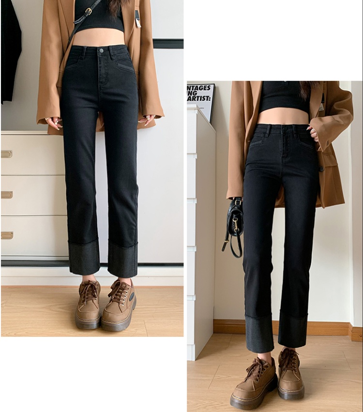 High waist autumn retro jeans for women