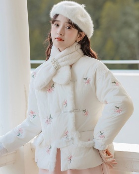 Short thin cotton coat Chinese style light down coat