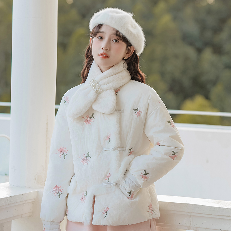 Short thin cotton coat Chinese style light down coat