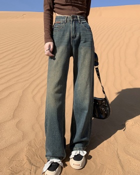 Autumn and winter high waist straight pants jeans