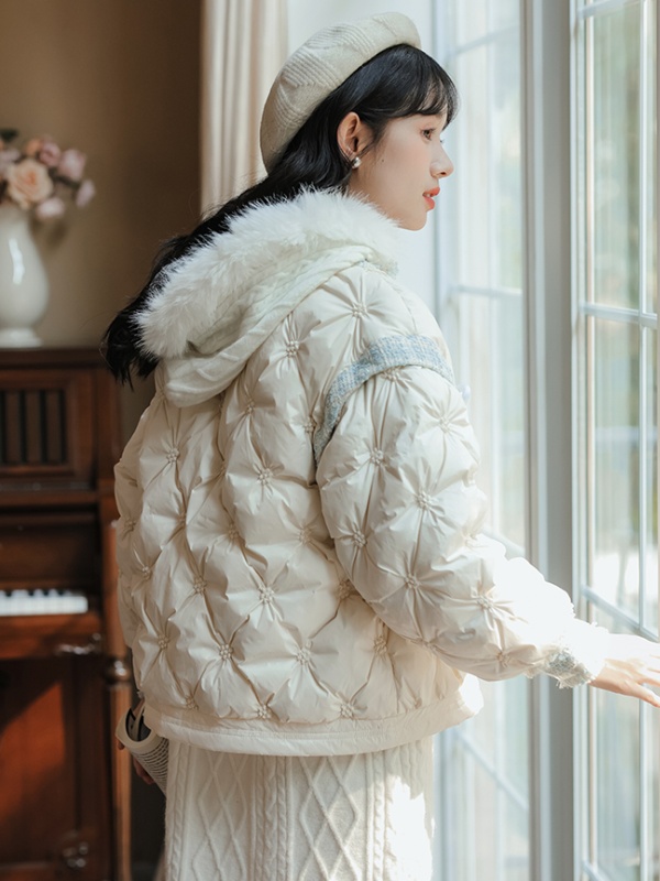 Thick chanelstyle down coat sweet short coat
