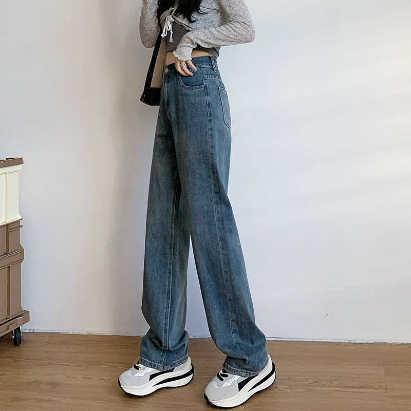 Small fellow high waist long pants lengthen jeans for women