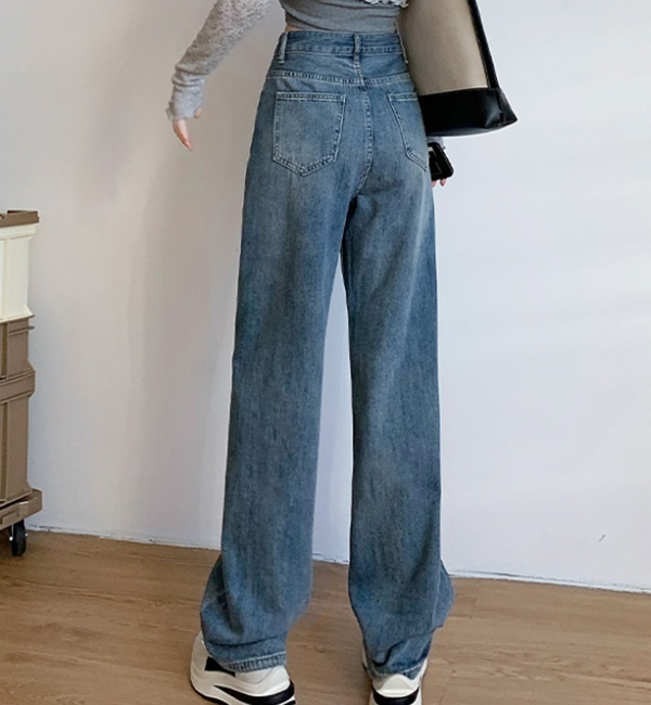 Small fellow high waist long pants lengthen jeans for women