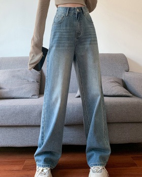 Mopping loose drape jeans slim straight retro pants