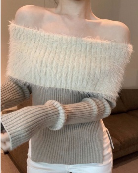 Imitation of mink velvet tops all-match sweater for women
