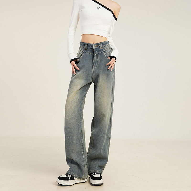 Plus velvet jeans high quality long pants for women