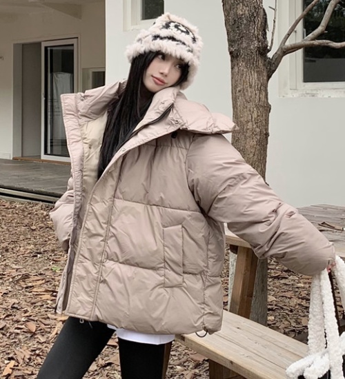 Thick hooded loose coat winter Korean style clip cotton cotton coat