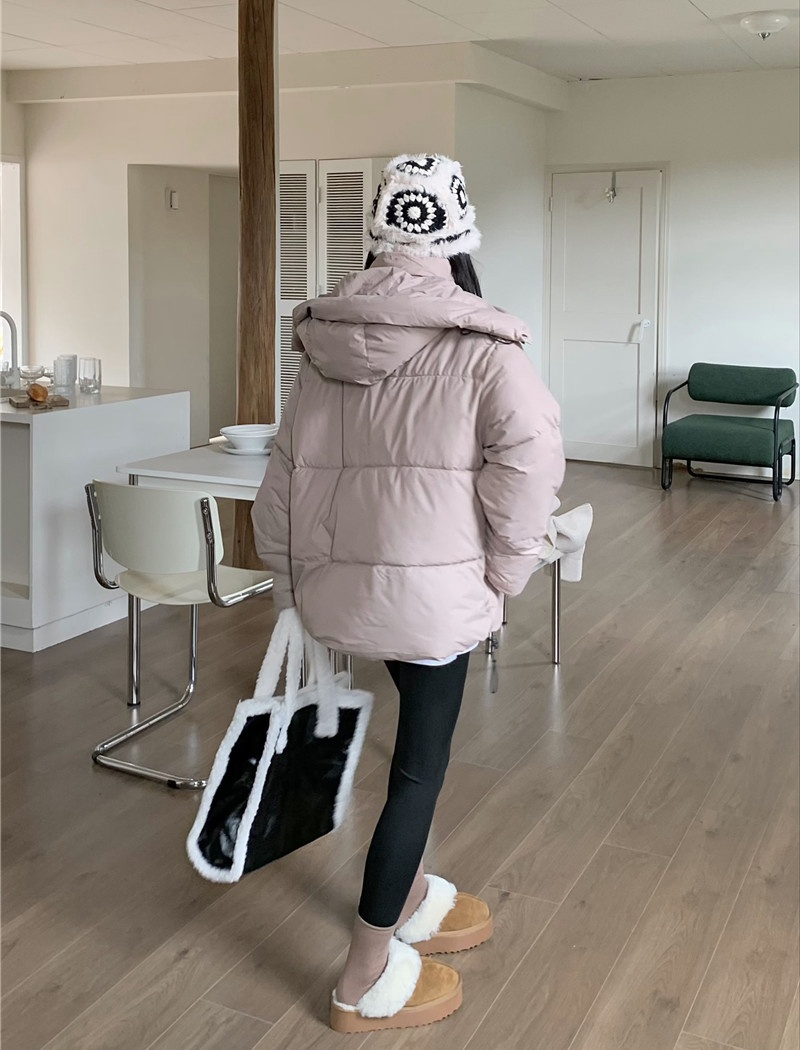 Thick hooded loose coat winter Korean style clip cotton cotton coat