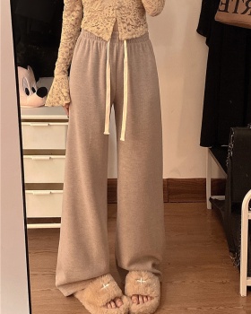 Thick slim all-match wide leg pants for women