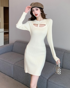 Show thin autumn and winter bottoming temperament dress
