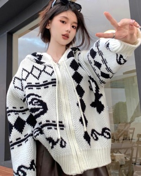 Loose Korean style shirts jacquard autumn and winter sweater