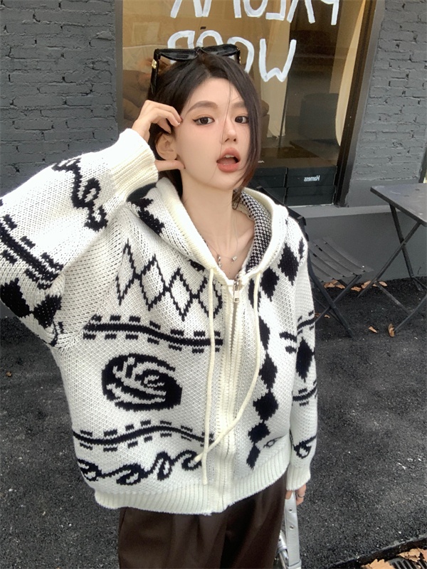 Loose Korean style shirts jacquard autumn and winter sweater