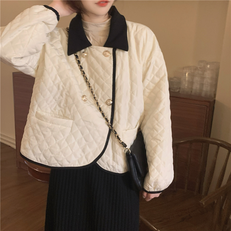 Retro all-match coat chanelstyle cotton coat for women