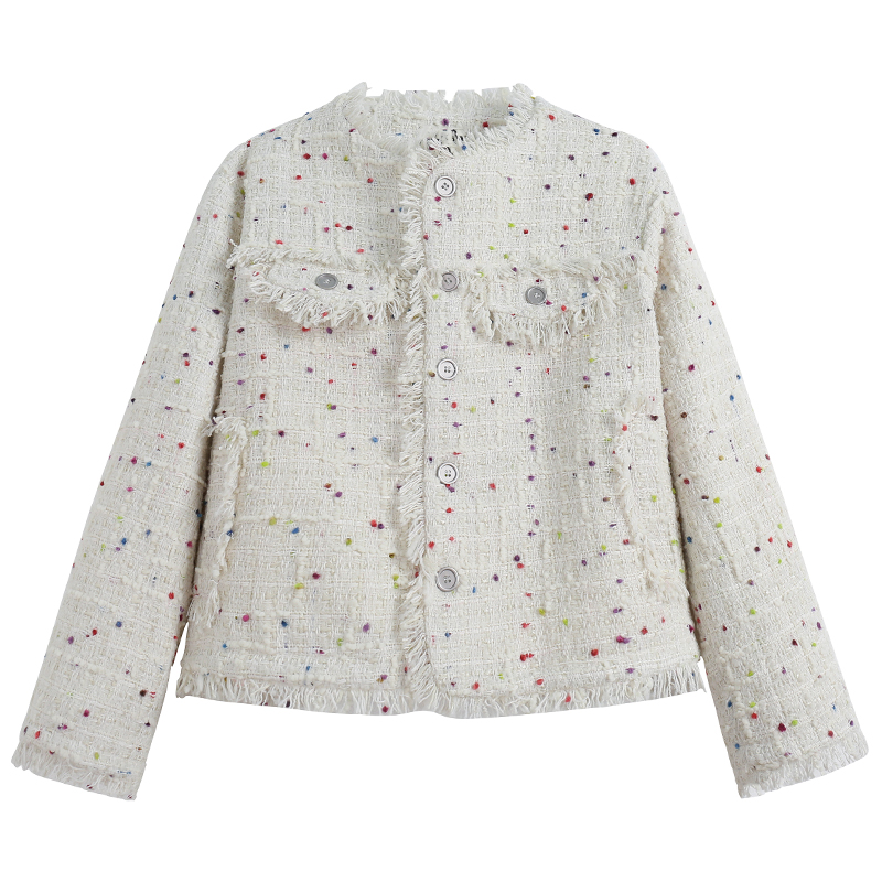 Colors chanelstyle fashion jacket short polka dot coat