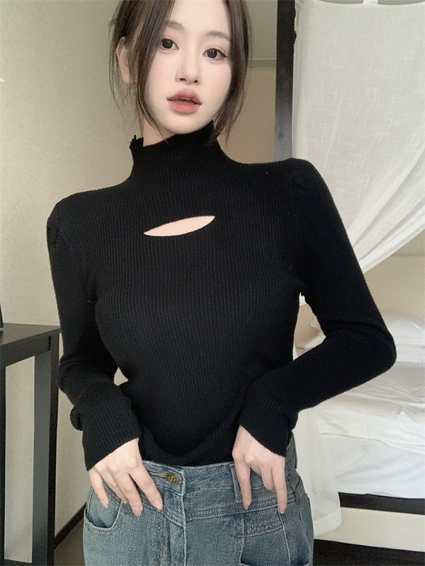Slim sweater half high collar bottoming shirt