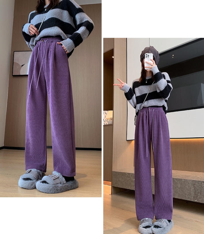 Knitted slim Casual corduroy plus velvet winter pants