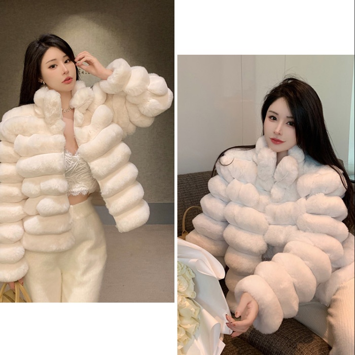 Temperament faux fur slim tops winter France style coat