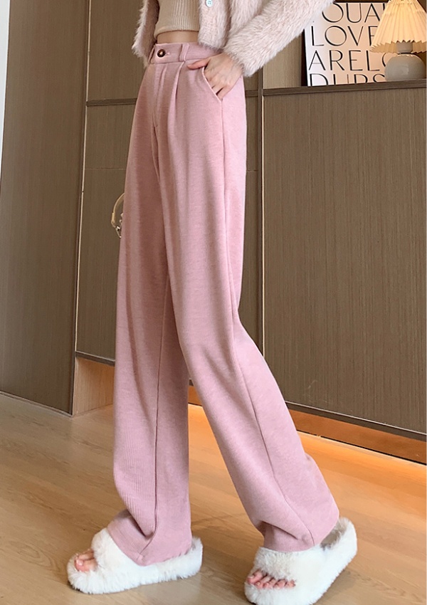 Thermal drape sweatpants slim wide leg pants for women