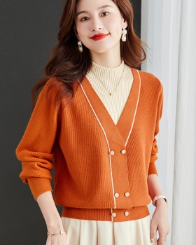Knitted bottoming shirt small fellow sweater for women