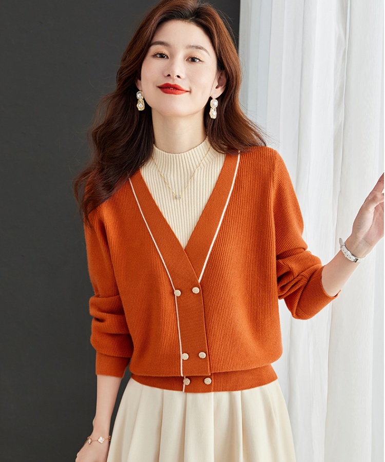 Knitted bottoming shirt small fellow sweater for women