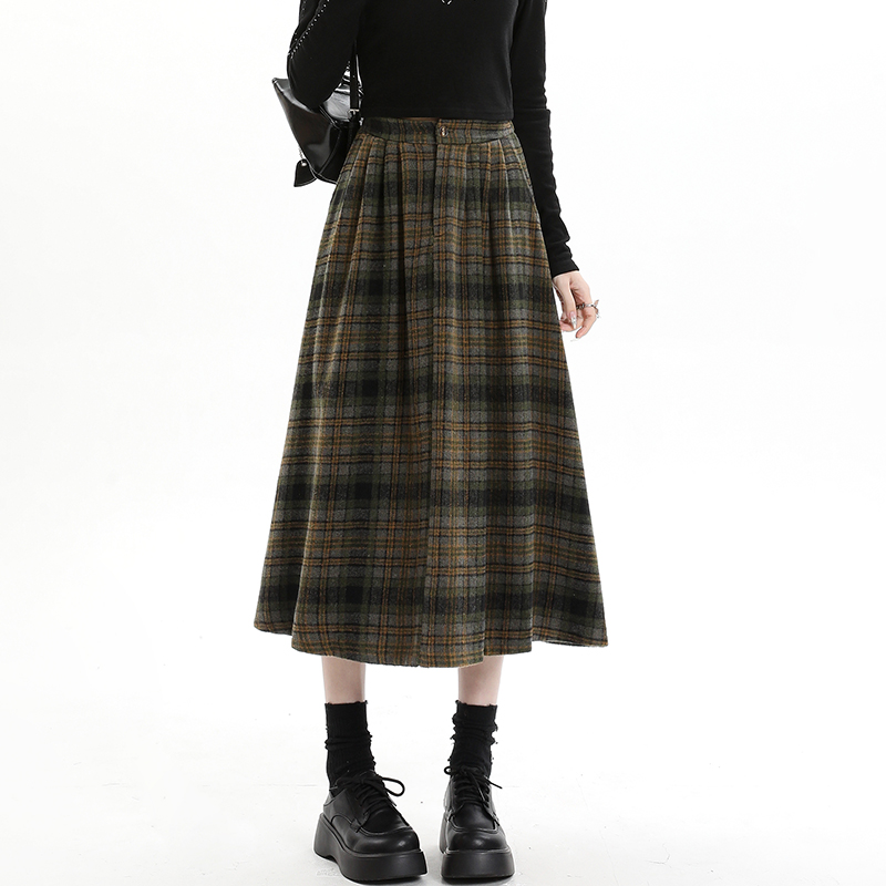 Long high waist autumn and winter skirt for women