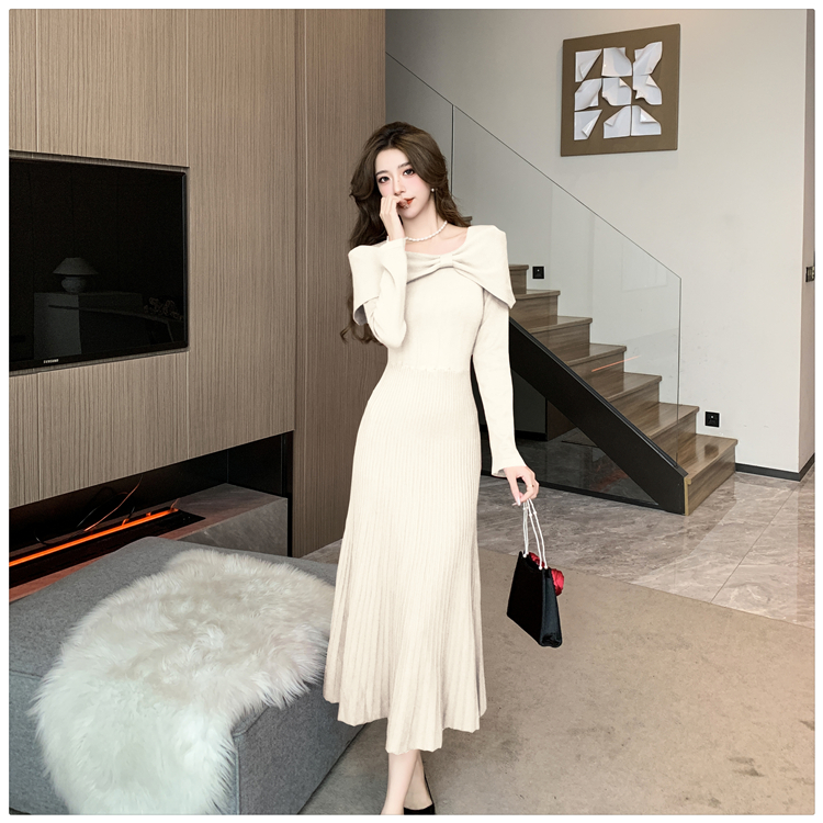 Autumn and winter overcoat sweater dress for women