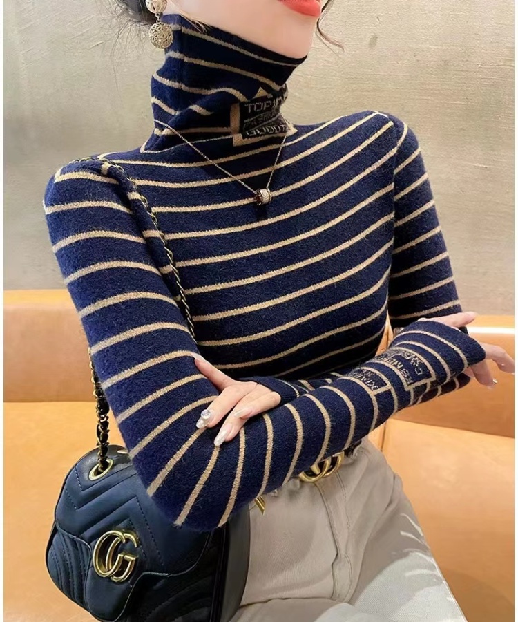 High collar autumn and winter sweater fashion tops for women