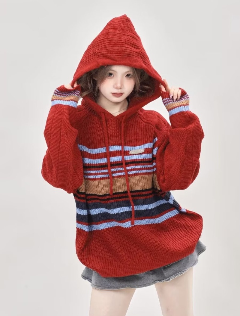 Retro hooded tops spicegirl couples sweater for women