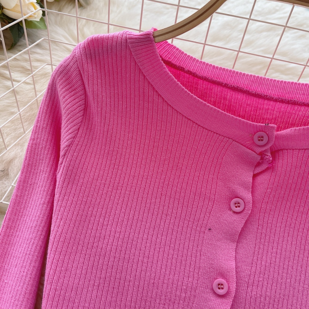 Long sleeve enticement sweater short bottoming shirt for women