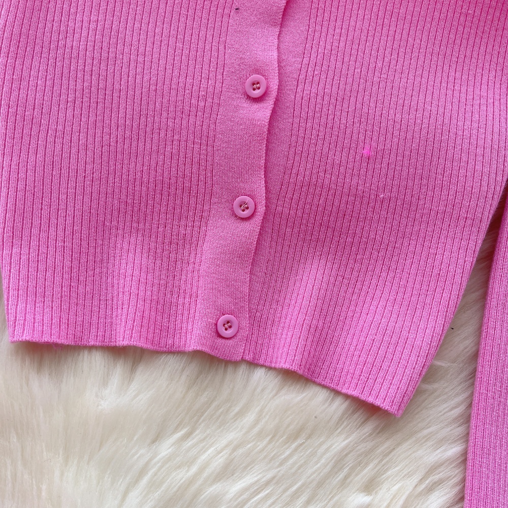 Long sleeve enticement sweater short bottoming shirt for women