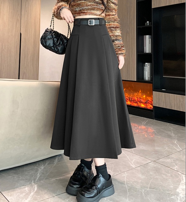 Small fellow skirt pleated long skirt for women