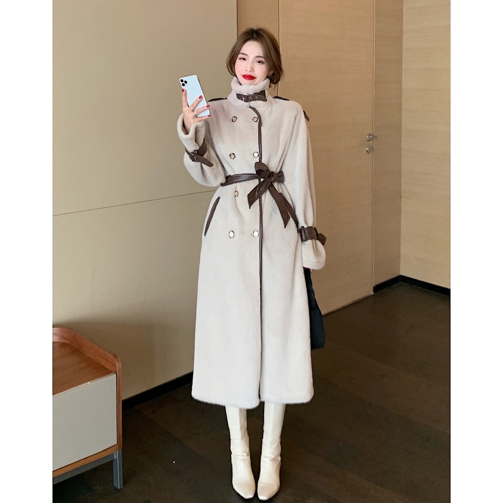 France style thermal woolen coat temperament fashion overcoat