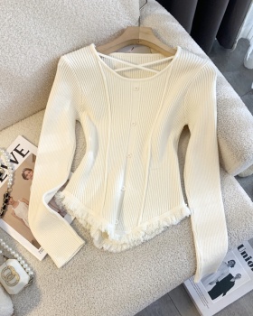 Autumn and winter slim short sweater for women