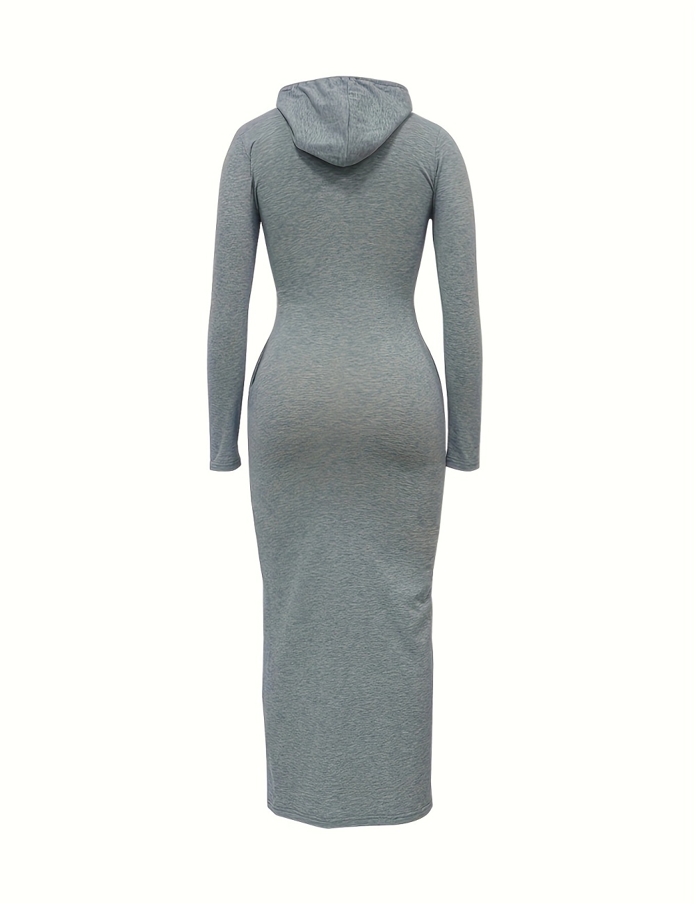 Long sleeve slim hooded pure dress for women