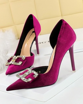 European style shoes low high-heeled shoes
