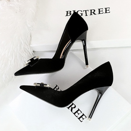 European style shoes low high-heeled shoes