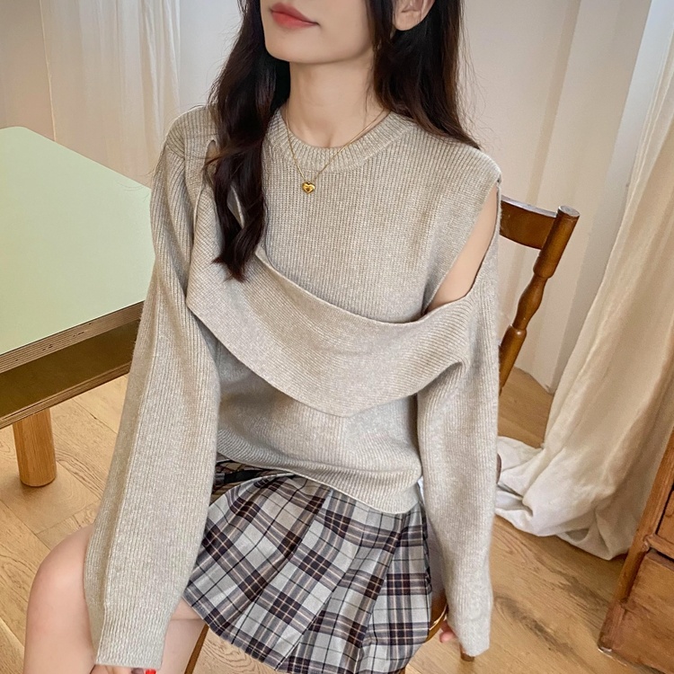 Temperament autumn and winter knitted strapless sweater