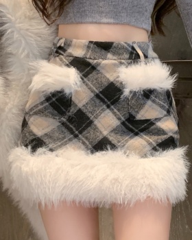 Quilted pattern short skirt skirt for women