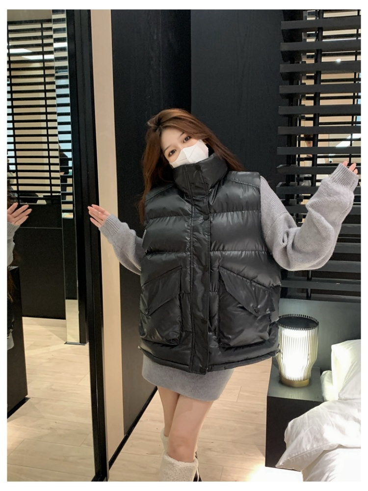 Korean style high collar waistcoat autumn and winter coat