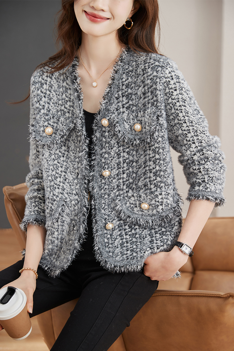 Fashion coat chanelstyle sweater for women