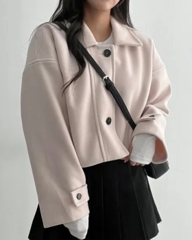 Niche woolen short coat retro fashion windbreaker