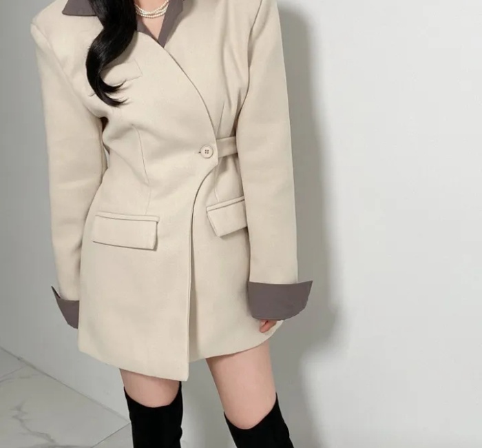 Autumn and winter all-match business suit clip cotton niche coat