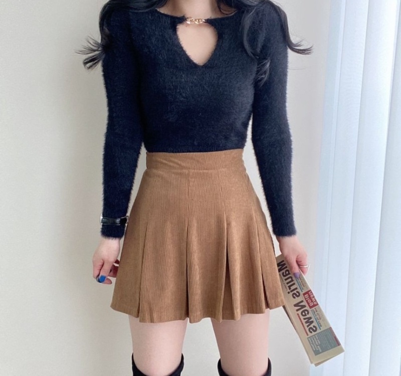 Cozy chain sweater hollow autumn and winter tops