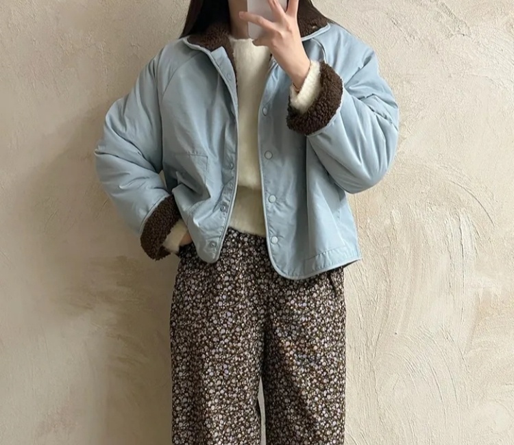 Korean style cotton coat simple coat for women