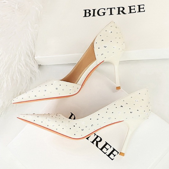 Pointed low high-heeled shoes fine-root shoes for women