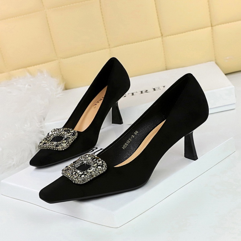 Fashion fine-root square head high-heeled shoes for women